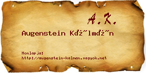 Augenstein Kálmán névjegykártya
